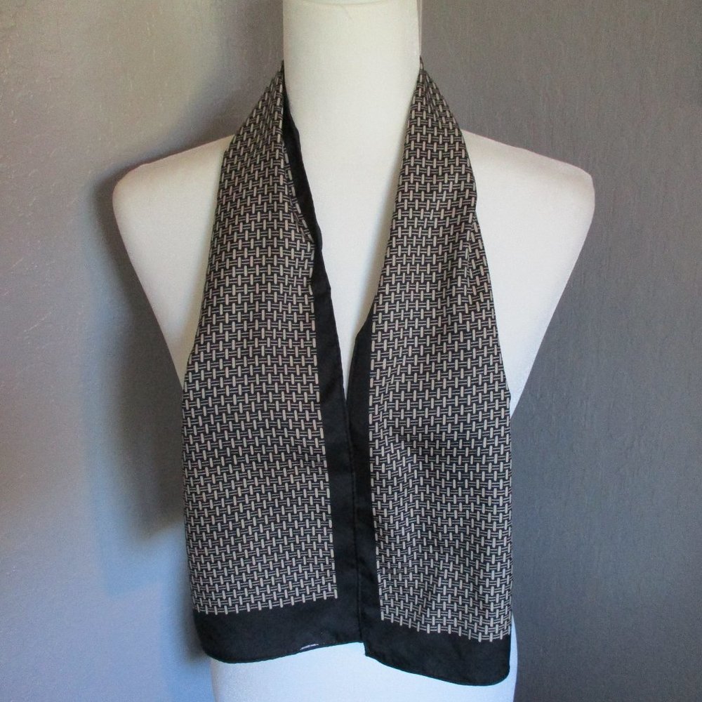 Tan & black oblong scarf